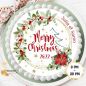 Preview: Tortenaufleger Merry Christmas Winterbeeren Poinsettia